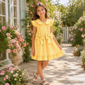 Gingham ruffle bow dresses